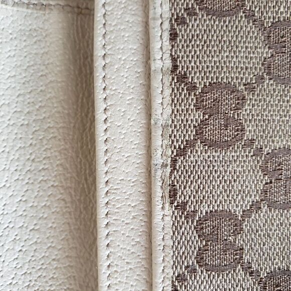 Authentic Gucci Signature Logo Fabric Leather Compact Bifold Wallet Unisex Box - Picture 9 of 16